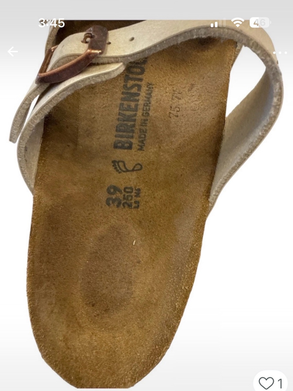 Women’s Birkenstock Graceful Pearl Leather Cork Sandals Size 8 or 39 - Picture 4 of 5